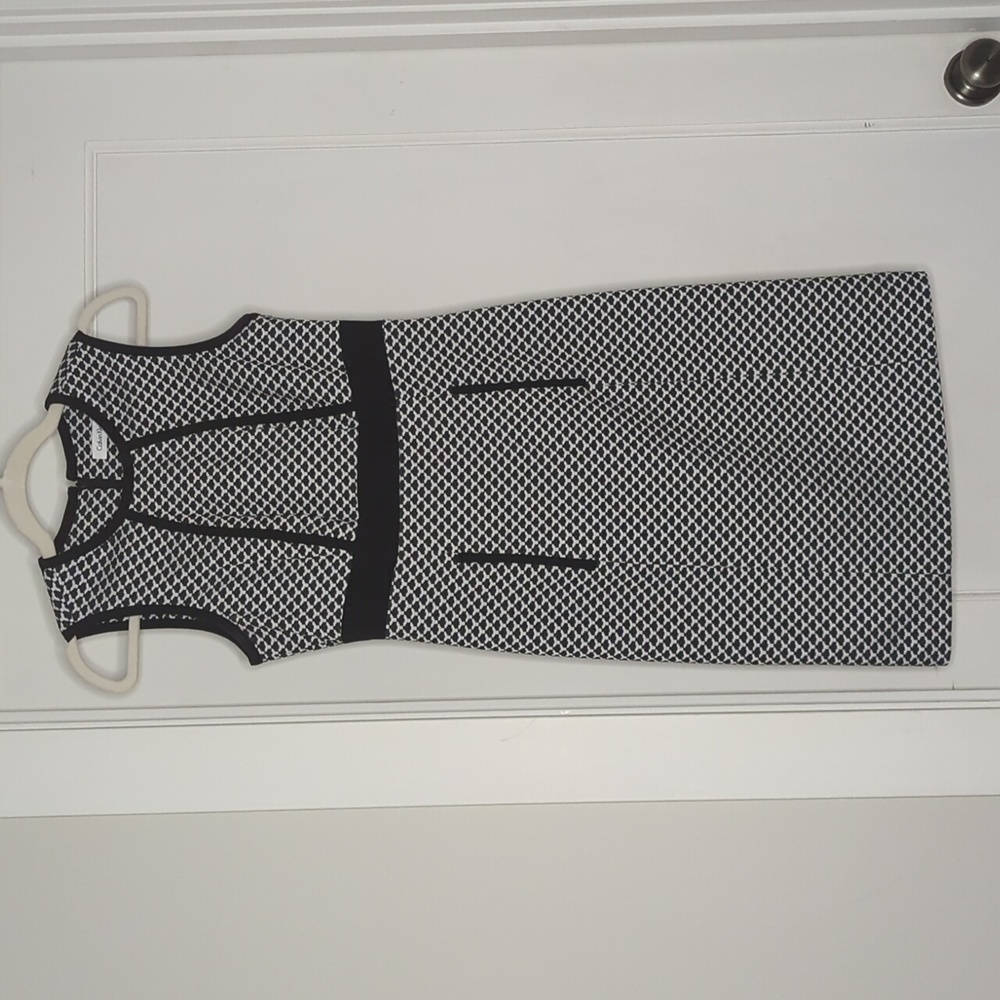 Calvin Klein Black and White Sheath Dress